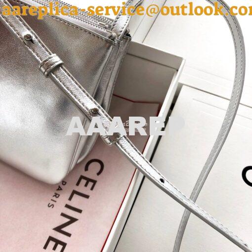 Replica Celine Trio Bag in Laminated Calfskin 187603 Silver 5