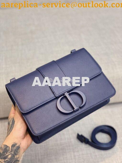 Replica Dior 30 Montaigne Bag Blue Ultramatte Grained Calfskin 2