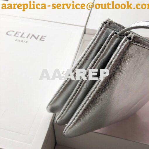 Replica Celine Trio Bag in Laminated Calfskin 187603 Silver 7