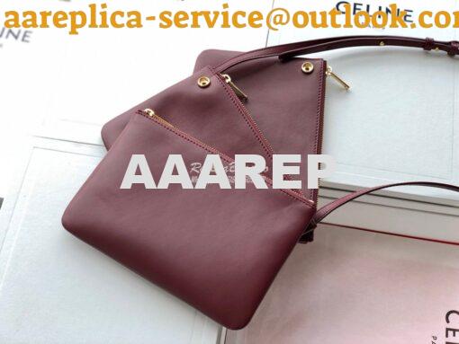 Replica Celine Trio Bag in Smooth Lambskin 187603 Burgundy 5