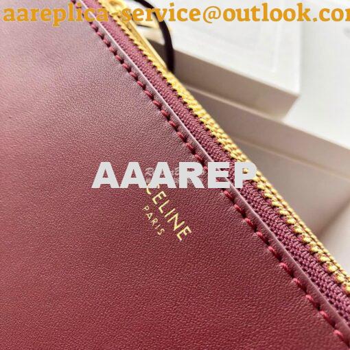 Replica Celine Trio Bag in Smooth Lambskin 187603 Burgundy 6