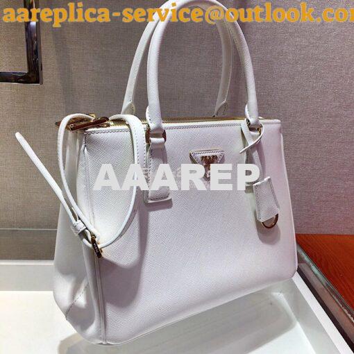 Replica Prada Galleria Saffiano Leather Tote Bag 1BA274 White 3