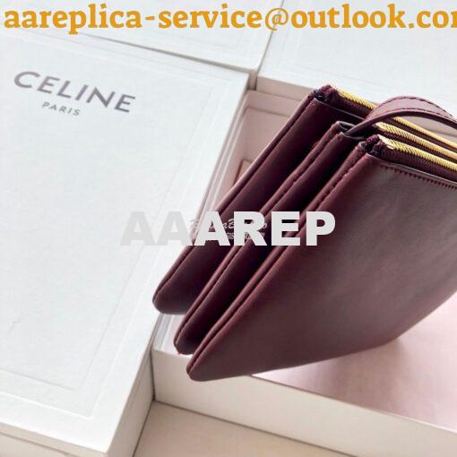 Replica Celine Trio Bag in Smooth Lambskin 187603 Burgundy 8