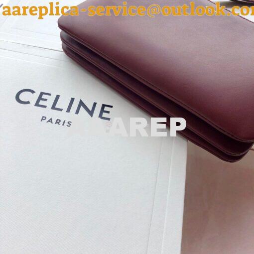 Replica Celine Trio Bag in Smooth Lambskin 187603 Burgundy 9