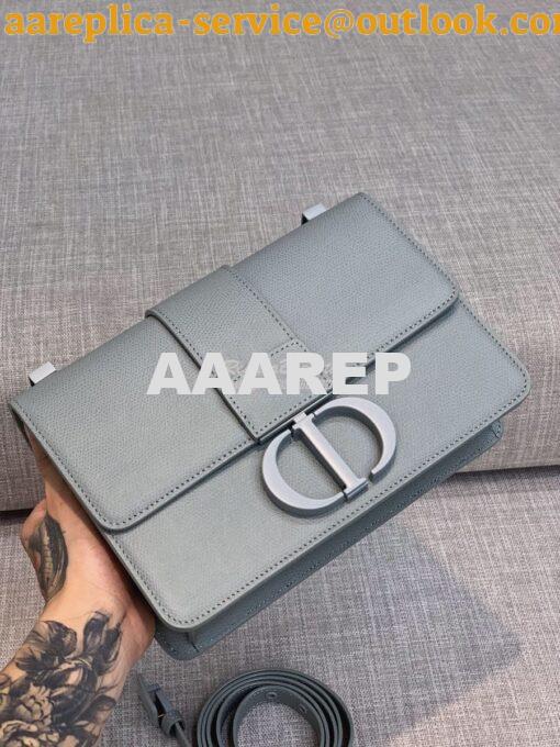 Replica Dior 30 Montaigne Bag Stone Grey Ultramatte Grained Calfskin 4