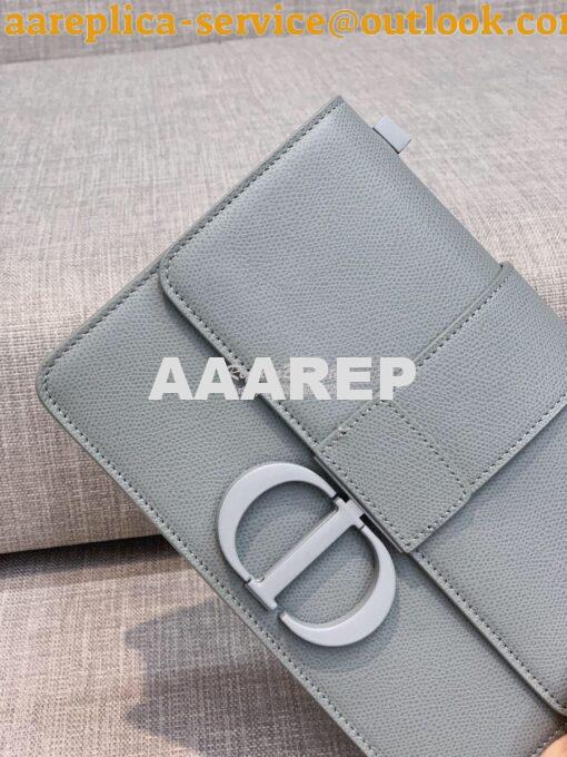 Replica Dior 30 Montaigne Bag Stone Grey Ultramatte Grained Calfskin 6