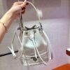 Replica Prada Leather Diagrammed Bucket bag 1bh038 Red 12