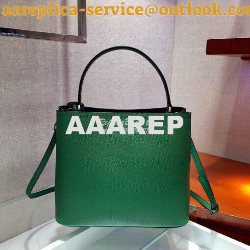 Replica Prada Panier Saffiano Leather Bag 1BA211 Green 8