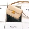 Replica Celine Triomphe Bag in Textile and Tan Natural Calfskin 3