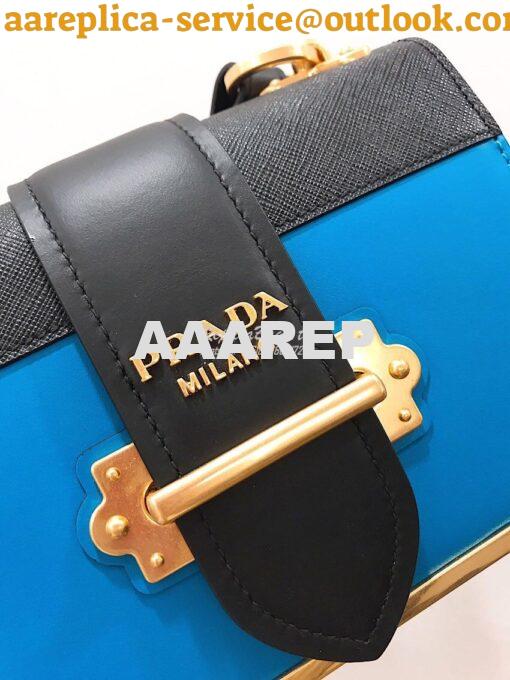 Replica Prada Cahier Leather Bag 1BD045 Blue 3