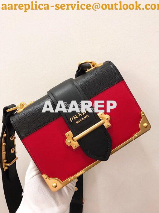 Replica Prada Cahier Leather Bag 1BD045 Red 2