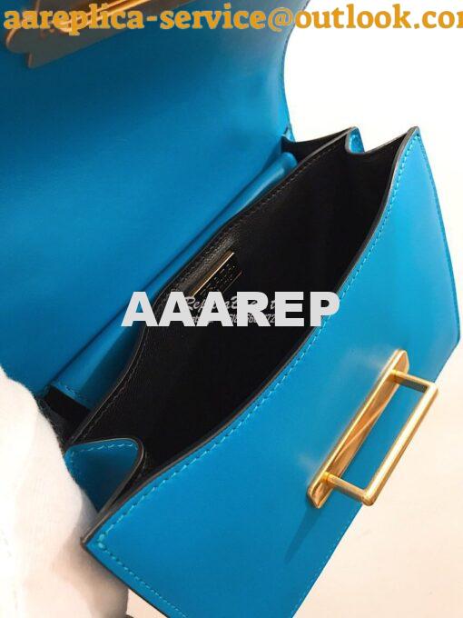 Replica Prada Cahier Leather Bag 1BD045 Blue 5