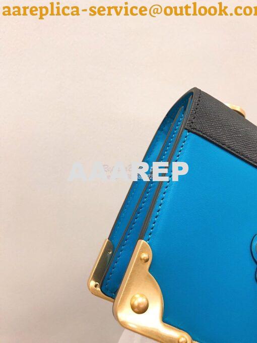 Replica Prada Cahier Leather Bag 1BD045 Blue 8