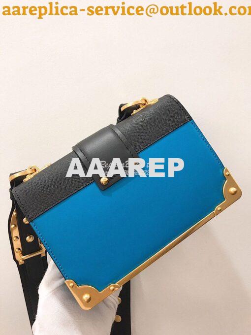 Replica Prada Cahier Leather Bag 1BD045 Blue 9