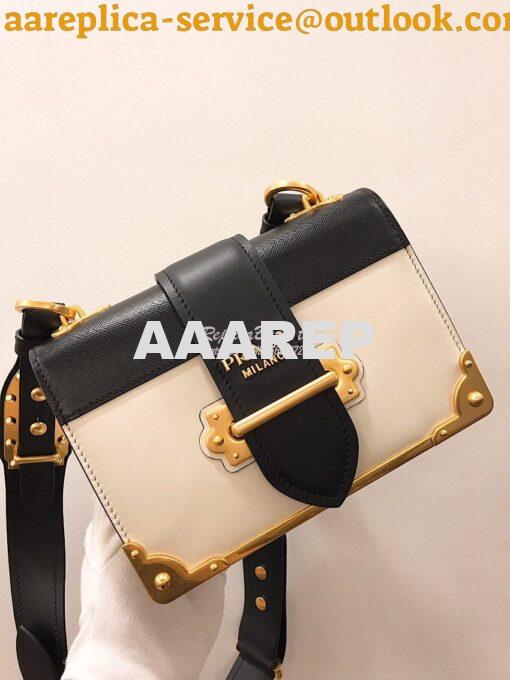 Replica Prada Cahier Leather Bag 1BD045 White 2