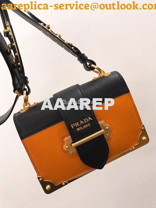 Replica Prada Cahier Leather Bag 1BD045 Orange