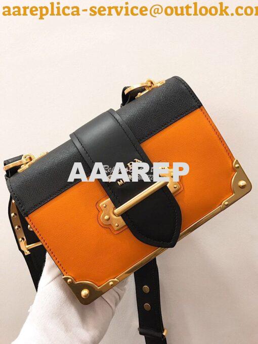 Replica Prada Cahier Leather Bag 1BD045 Orange 2