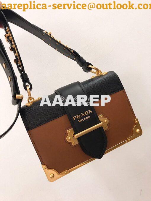 Replica Prada Cahier Leather Bag 1BD045 Brown