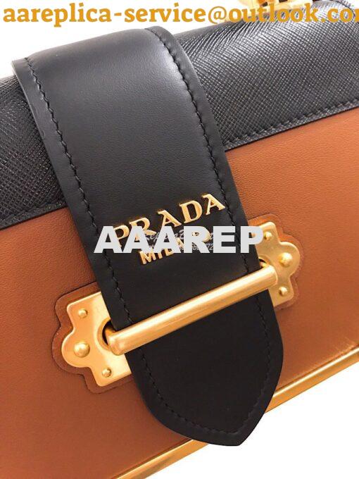 Replica Prada Cahier Leather Bag 1BD045 Brown 4