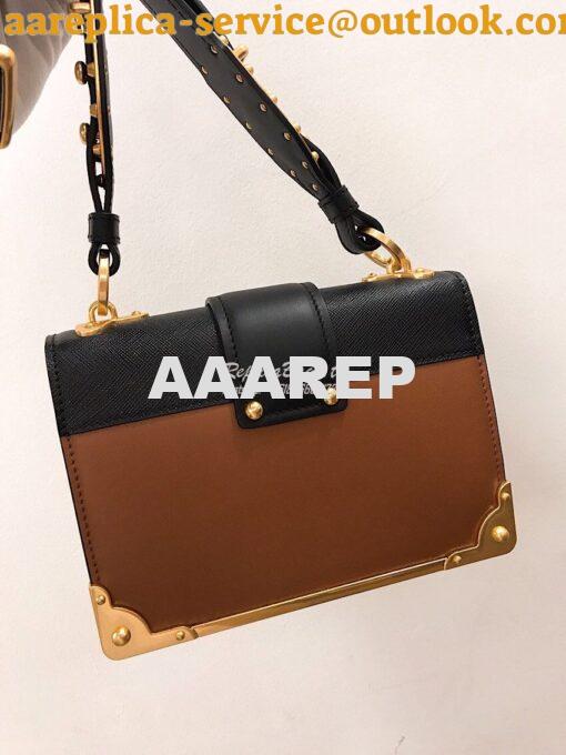 Replica Prada Cahier Leather Bag 1BD045 Brown 10