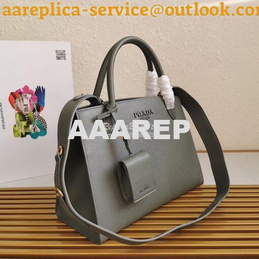 Replica Prada Monochrome Grey Saffiano Leather Bag 2