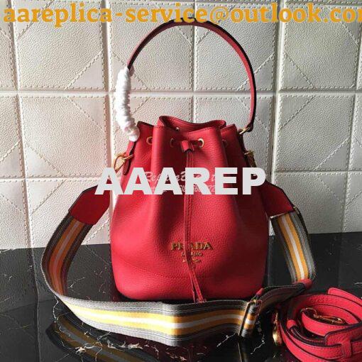 Replica Prada Leather Bucket Bag 1be018 Red