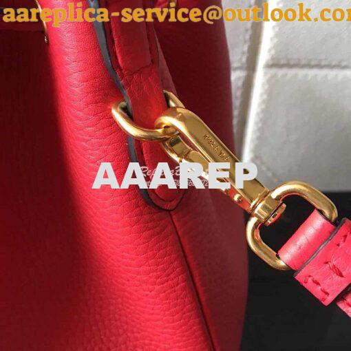 Replica Prada Leather Bucket Bag 1be018 Red 3