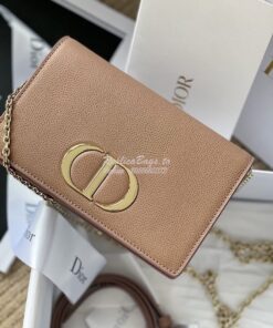 Replica Dior Pale Pink 30 Montaigne Calfskin 2-in-1 Pouch 2