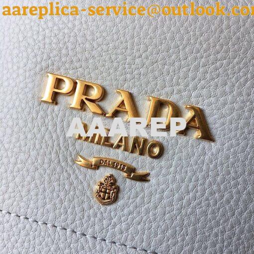 Replica Prada Leather Bucket Bag 1be018 White 3