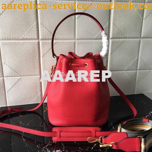 Replica Prada Leather Bucket Bag 1be018 Red 8