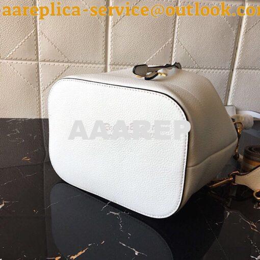 Replica Prada Leather Bucket Bag 1be018 White 8