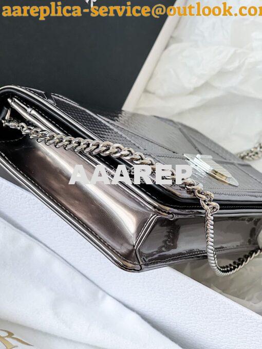 Replica Dior Diorama Pouch In Metallic Onyx Calfskin S0328 7