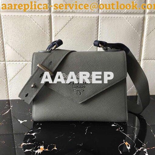 Replica Prada Monochrome Saffiano Leather Bag 1bd186 Grey