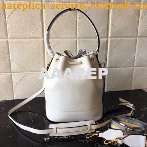 Replica Prada Leather Bucket Bag 1be018 White 9