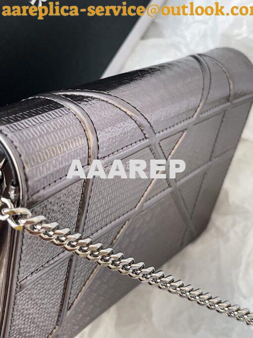 Replica Dior Diorama Pouch In Metallic Onyx Calfskin S0328 11