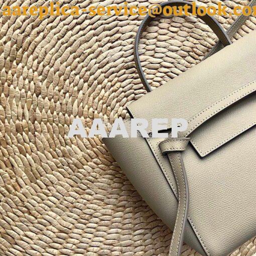 Replica Celine Nano Belt Bag Beige Grained Calfskin 185003 3