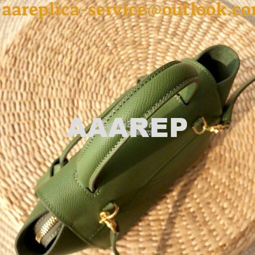 Replica Celine Nano Belt Bag Matcha Green Grained Calfskin 185003 2