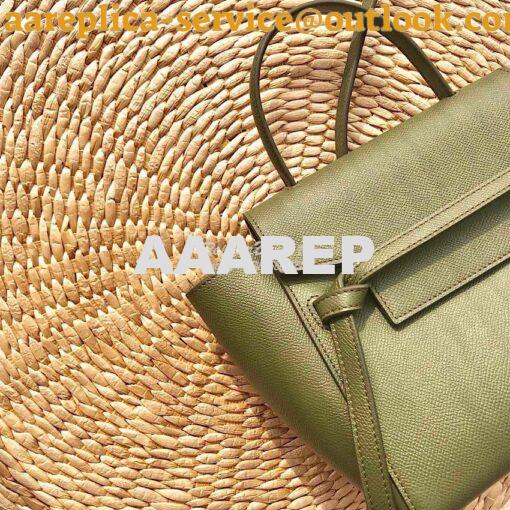 Replica Celine Nano Belt Bag Army Green Grained Calfskin 185003 2