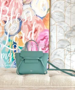 Replica Celine Nano Belt Bag Celadon Grained Calfskin 185003