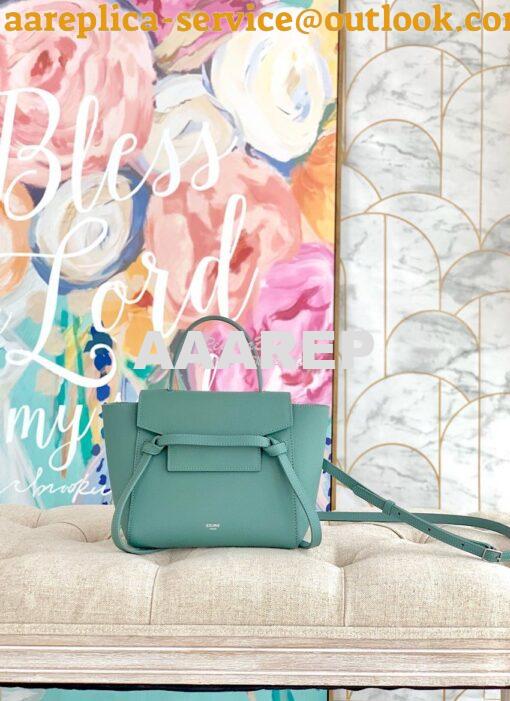 Replica Celine Nano Belt Bag Celadon Grained Calfskin 185003