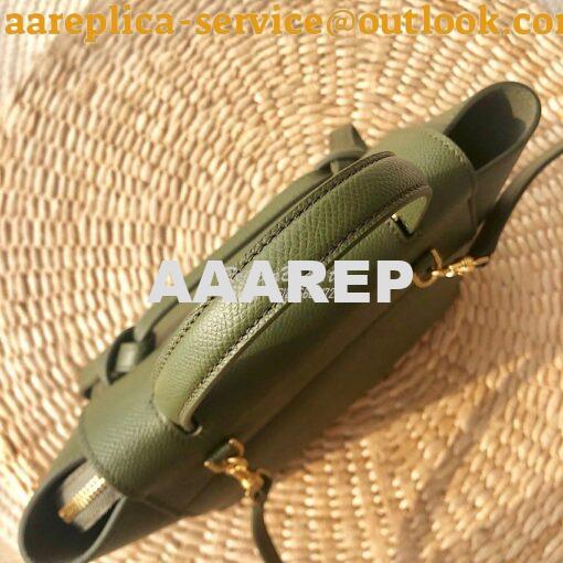 Replica Celine Nano Belt Bag Army Green Grained Calfskin 185003 4