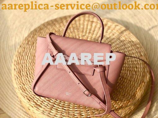 Replica Celine Nano Belt Bag Barbie Pink Grained Calfskin 185003