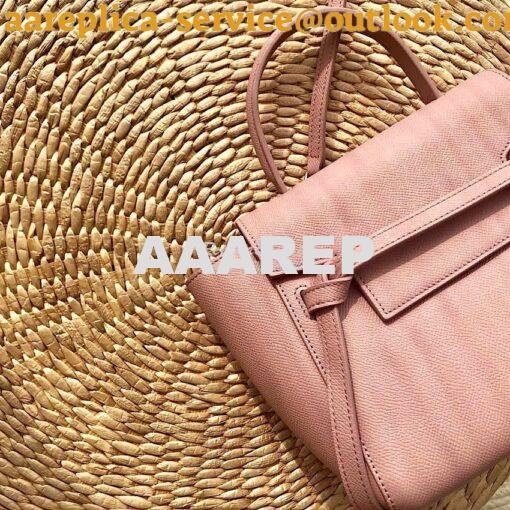 Replica Celine Nano Belt Bag Barbie Pink Grained Calfskin 185003 4