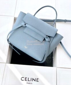 Replica Celine Nano Belt Bag Light Blue Grained Calfskin 185003