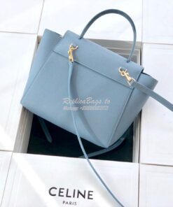 Replica Celine Nano Belt Bag Light Blue Grained Calfskin 185003 2