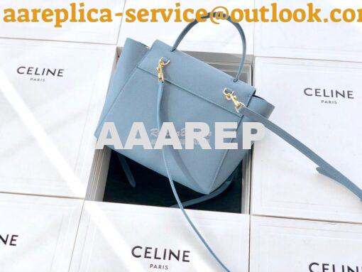 Replica Celine Nano Belt Bag Light Blue Grained Calfskin 185003 2