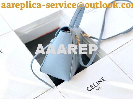 Replica Celine Nano Belt Bag Light Blue Grained Calfskin 185003 3