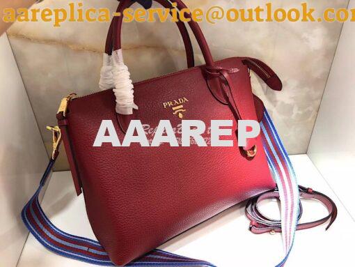 Replica Prada Daino Leather Tote Bag 1BA157 Red