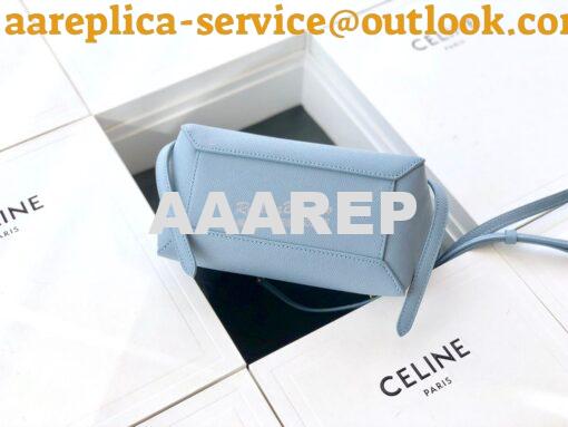 Replica Celine Nano Belt Bag Light Blue Grained Calfskin 185003 4