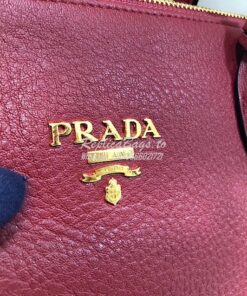 Replica Prada Daino Leather Tote Bag 1BA157 Red 2